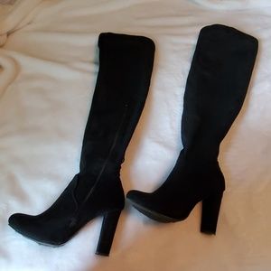 Over the knee black boots